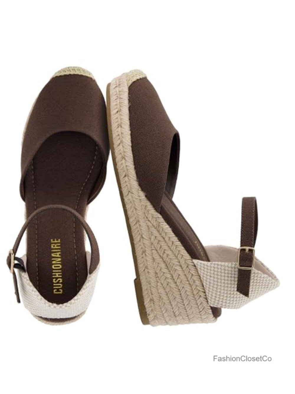 Closed Toe Wedge Sandals, Platform Espadrilles with Ankle Strap, Women's